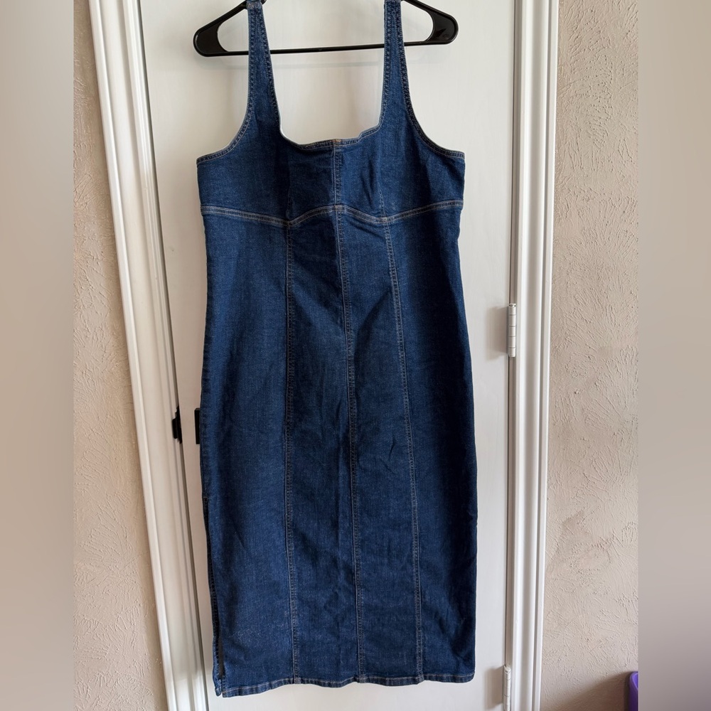 wild fable Dark Blue Denim Dress size XL Midi length